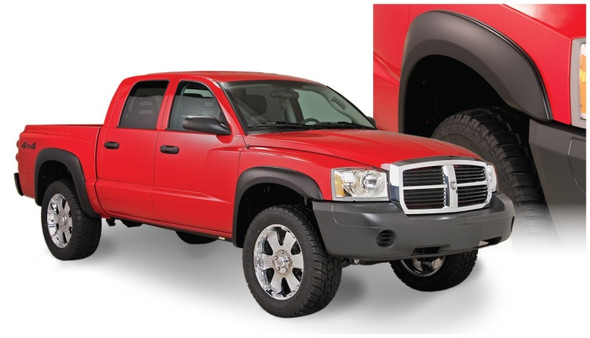 Bushwacker 05-10 Dodge Dakota Crew Cab Fleetside Extend-A-Fender Style Flares 4pc 64.9in Bed - Black 51908-02