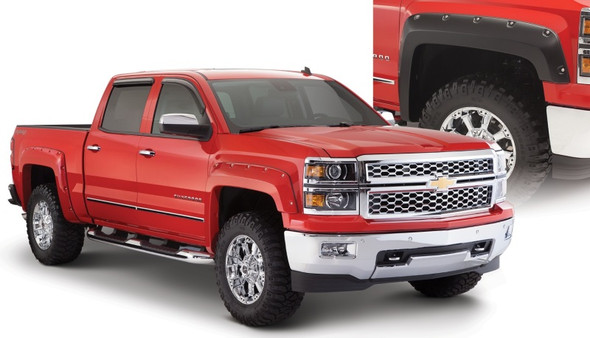 Bushwacker 14-18 Chevy Silverado 1500 Fleetside Pocket Style Flares 4pc - Black 40959-02