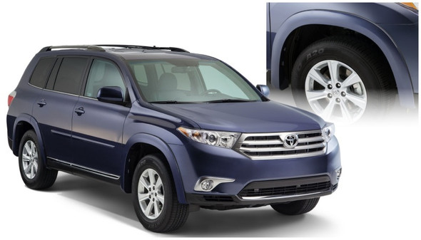 Bushwacker 11-13 Toyota Highlander OE Style Flares 2pc Excludes Hybrid - Black 30029-02