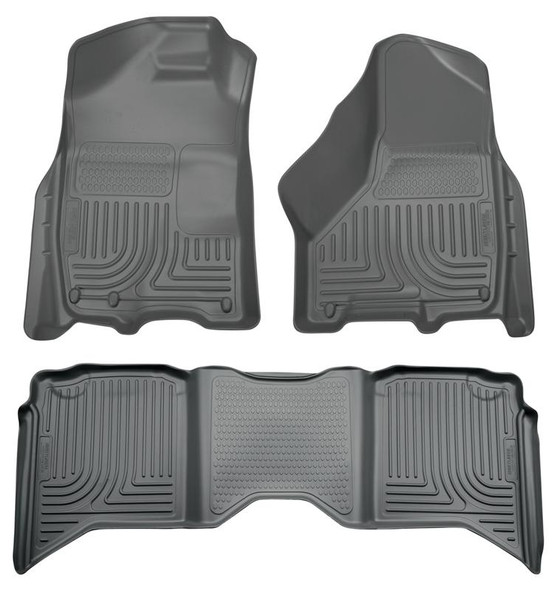 Husky Liners 2012 Dodge Ram 1500/2500/3500 Crew Cab WeatherBeater Combo Gray Floor Liners 99002