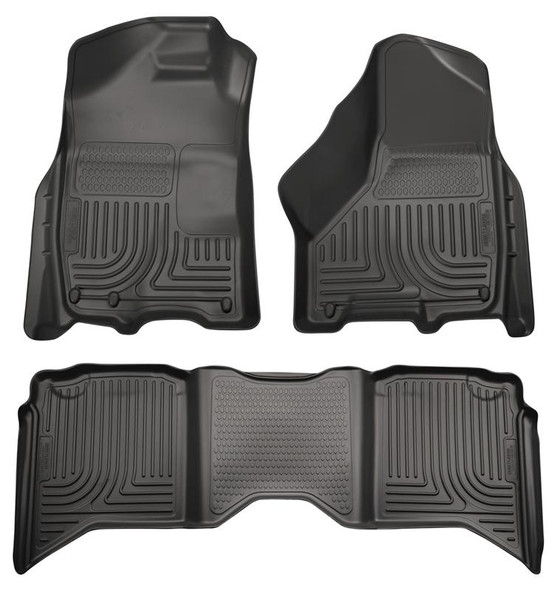 Husky Liners 2012 Dodge Ram 1500/2500 Crew Cab WeatherBeater Combo Black Floor Liners 99001