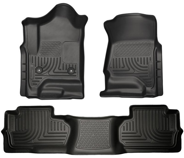 Husky Liners 14 Chevrolet Silverado/GMC Sierra Dbl Cab WeatherBeater Black Front&2nd Seat Floor Line 98241