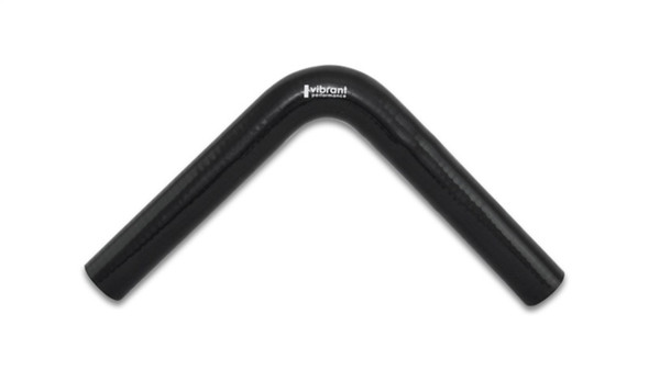 Vibrant 4 Ply Reinforced Silicone Elbow Connector - 1in ID x 8in Leg 90 Deg Elbow (BLACK) 2918