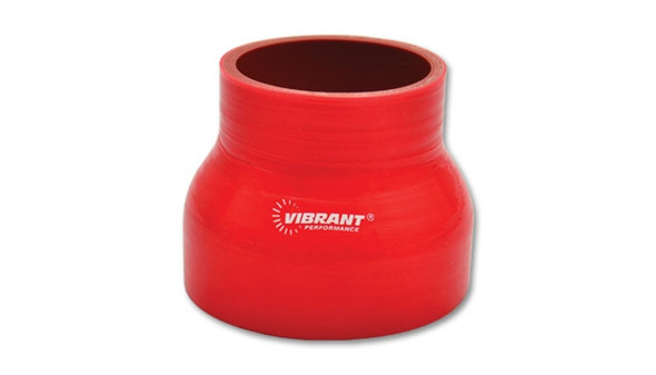 Vibrant 4 Ply Reinforced Silicone Transition Connector - 1.75in I.D. x 2.5in I.D. x 3in long (RED) 2838R