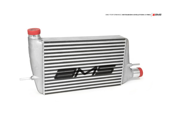 AMS Performance 08-15 Mitsubishi EVO X Front Mount Intercooler w/Modular Cast End Tanks & Logo AMS.04.09.0001-1