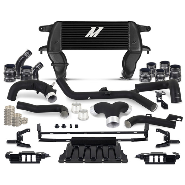 Mishimoto 21+ Ford Bronco 2.7L High Mount INT Kit BK Pipes BK Core MMINT-BR27-21HKBKBK