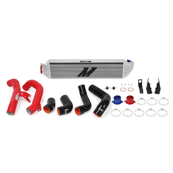 Mishimoto 2016+ Honda Civic 1.5T / 2017+ Honda Civic Si Silver Intercooler Kit w/Red Pipes MMINT-CIV-16KSLWRD