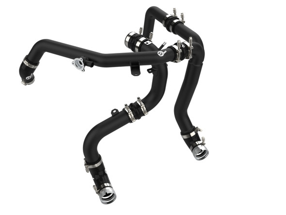 aFe 21-23 Ford Bronco V6-2.7Ltt BladeRunner Alum Hot &amp; Cold Charge Pipe Kit - Black 46-20584-B