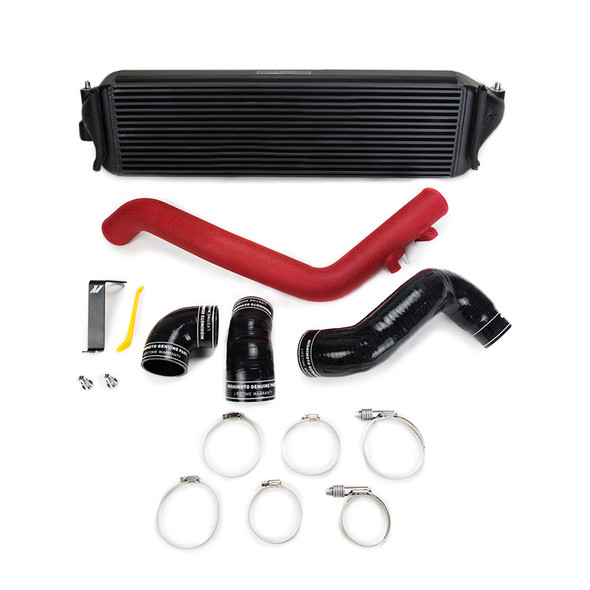 Mishimoto 2017+ Honda Civic Type R Intercooler Kit - Black Intercooler Red Pipes MMINT-CTR-17KBKWRD