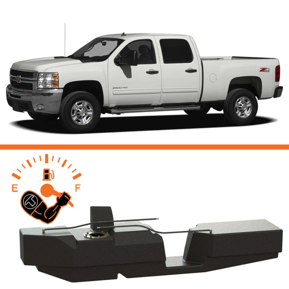 Titan Fuel Tanks 01-10 GM 2500/3500 Duramax Crew Cab Short Bed 52 Gallon XXL Mid-Ship Fuel Tank 7010201