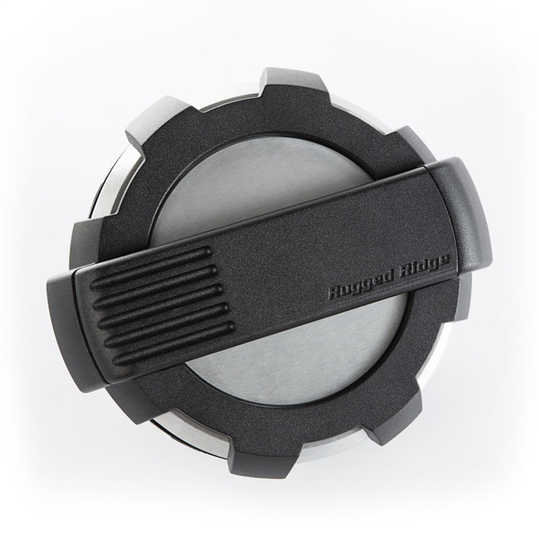 Rugged Ridge Elite Fuel Door Non-Lock Brushed Alum 07-18 Jeep Wrangler JK 11425.1