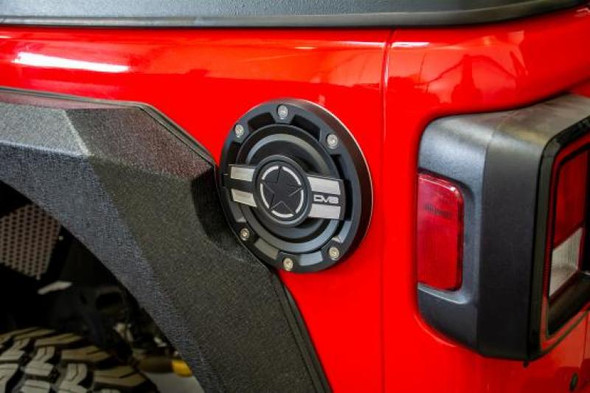 DV8 Offroad 2018+ Jeep JL Aluminum Fuel Door for 20-Pres Wrangler D-JL-190004-MIL