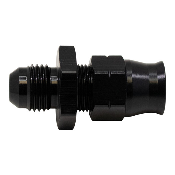 DeatschWerks 6AN Male Flare to 3/8in Hardline Compression Adapter - Anodized Matte Black 6-02-0109-B