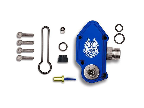 Sinister Diesel 03-07 Ford Powerstroke 6.0L Blue Spring Kit with Adjustable Billet Spring Housing SD-FUELBLK-6.0-ADJ