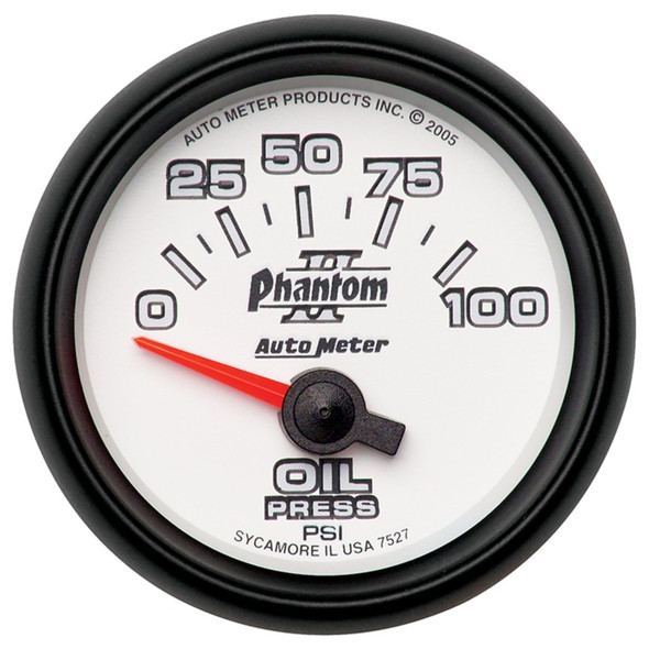Autometer Phantom II 52mm Short Sweep Electronic 0-100psi Oil Pressure Gauge 7527