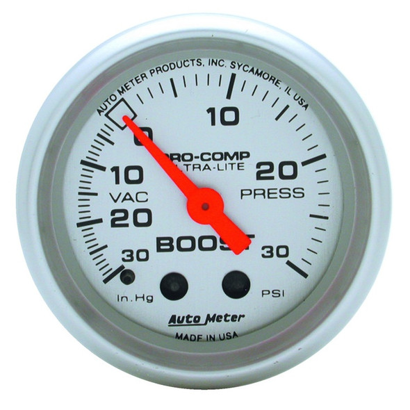 Autometer Ultra-Lite 52mm 30 PSI Mechanical Boost Gauge 4303