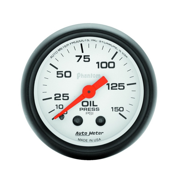 Autometer Phantom 52mm 150 PSI Mechanical Oil Pressure Gauge 5723