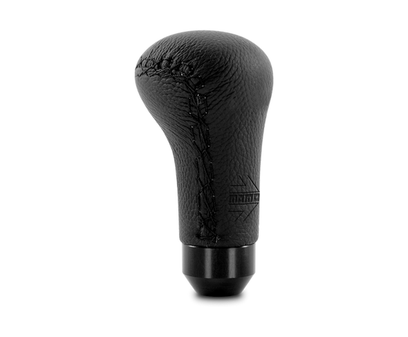 Momo Anatomico Shift Knob - Black Leather, Black Stitching ALBK1