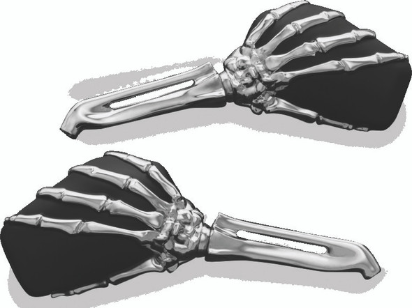 Kuryakyn Skeleton Hand Mirrors Chrome/Black 1759 Kuryakyn Skeleton Hand Mirrors Chrome/Black 1759