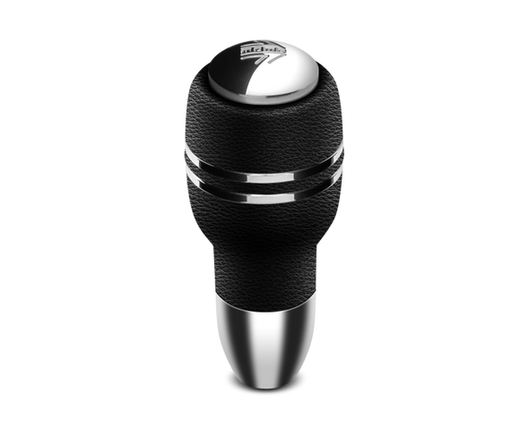Momo Automatico Shift Knob - Black Leather, Chrome Insert AUTOBK1
