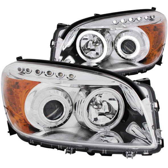 ANZO 2006-2008 Toyota Rav4 Projector Headlights w/ Halo Chrome (CCFL) 111121