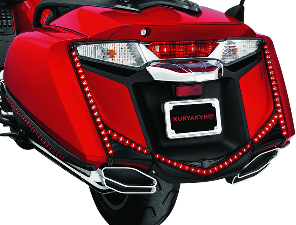 Kuryakyn L.E.D. Vertical Rear Light Strips 12-17 GL1800 Gloss Black Smoke Lens 3247