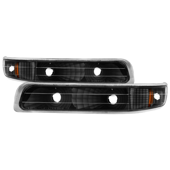 Xtune Chevy Silverado 99-02 Amber Reflector Bumper Lights Black CBL-JH-CS99-AM-BK 5064271