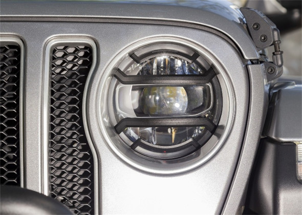 Rugged Ridge 18-20 Jeep Wrangler JL / 2020 Jeep Gladiator JT Black Elite Headlight Guards Black 11230.21