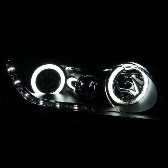 ANZO 2006-2011 Honda Civic Projector Headlights w/ Halo Black (CCFL) 121454