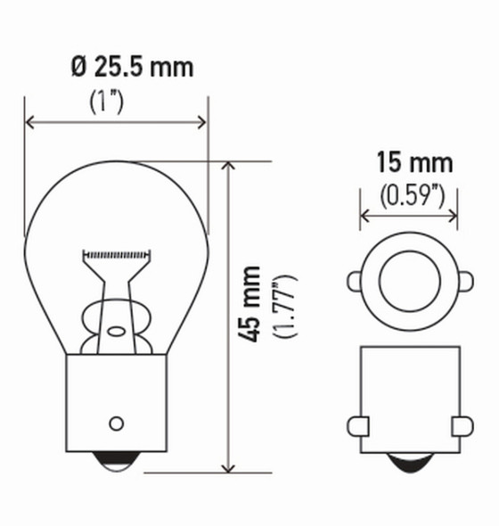 Hella Bulb 1141 12V 18W Ba15S S8 (2) 1141TB