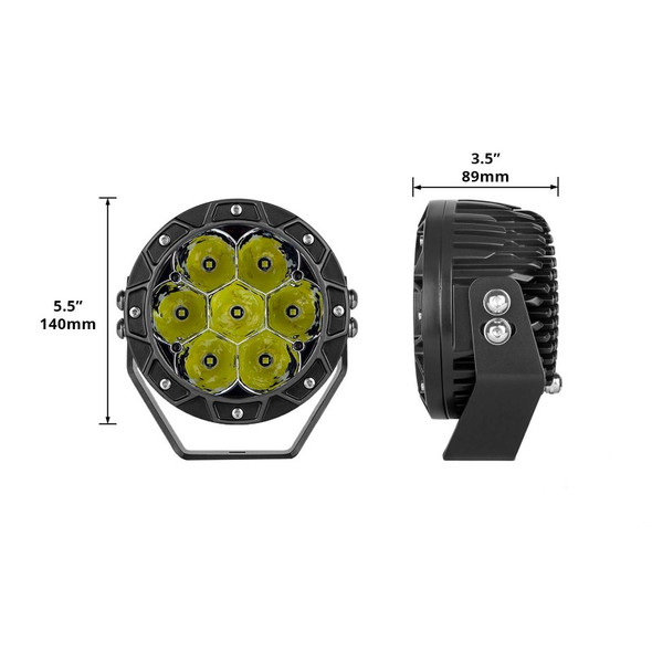 XK Glow Spot Beam Cube Offroad Round Work Light Kit 1pc 5in XK067005