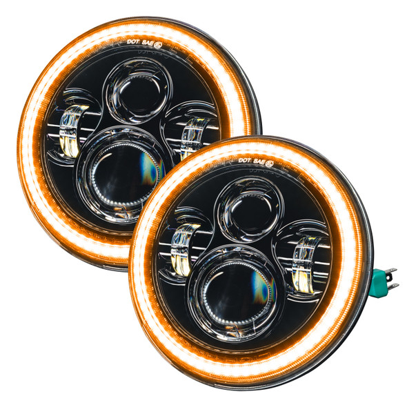 Oracle 07-18 Jeep Wrangler JK Switchback LED Halo Headlights - Amber/White - Switchback SEE WARRANTY 5769-123