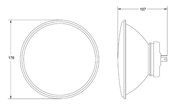 Hella 7 inch 165MM H4 ECE Head Lamp 002395031