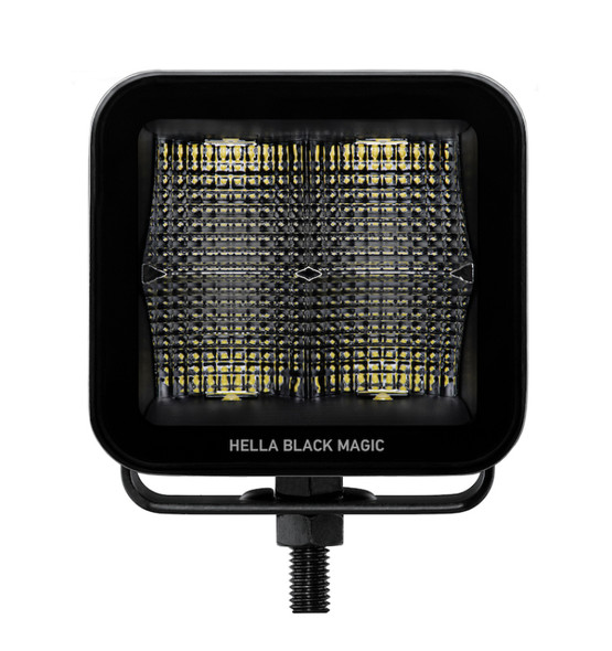 Hella Universal Black Magic 3.2in L.E.D. Cube Kit - Flood Beam 358176811