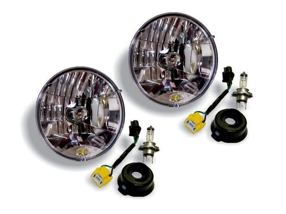 KC HiLiTES 07-18 Jeep JK H4 Headlight Conversion Kit - DOT Apprv./Incl. H13 to H4 Connectors (Pair) 42302