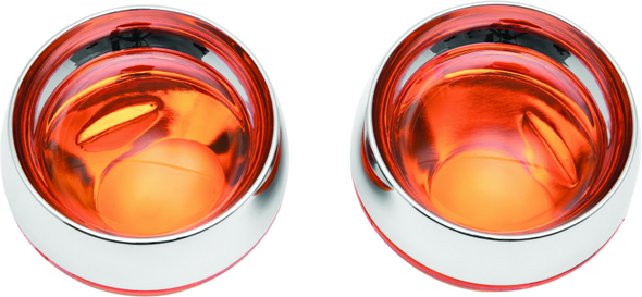 Kuryakyn Deep Dish Bezels With Amber Lenses 2268