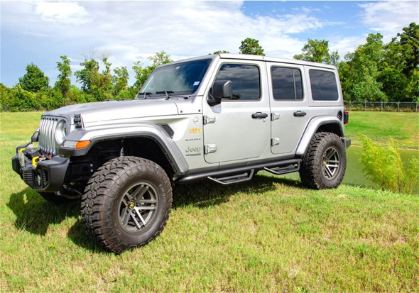 N-Fab Podium LG 2019 Jeep Wrangler JT 4DR Truck - Full Length - Tex. Black - 3in HPJ1980T-TX