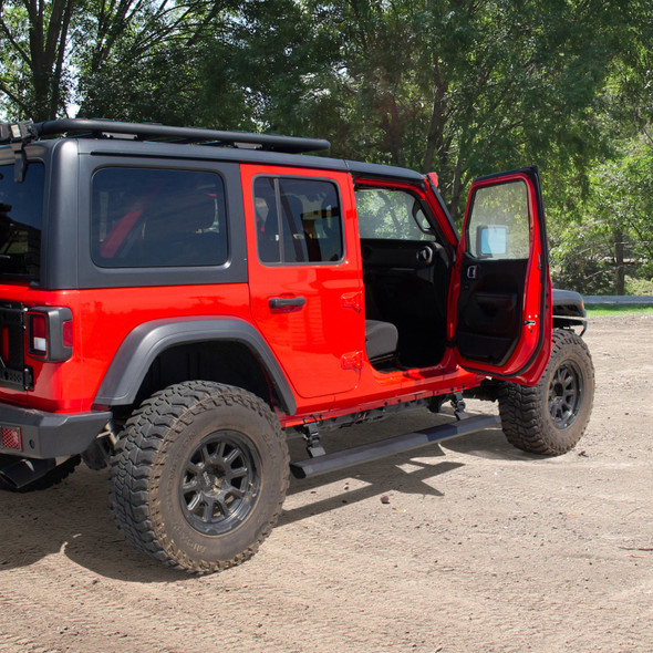 RealTruck 18-24 Jeep Wrangler 4dr VoltStep Electric Running Board Kit (Drilling Req.) - Tex. Blk 20450674PC
