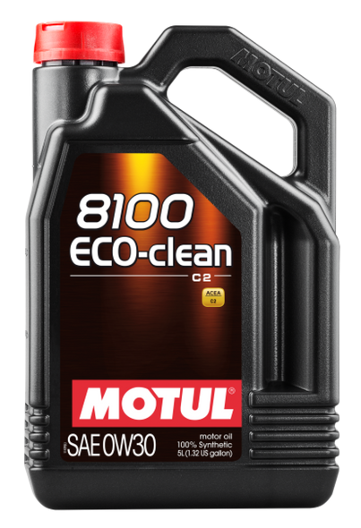 Motul 5L Synthetic Engine Oil 8100 0W30 4x5L ECO-CLEAN  ACEA C2 API SM ST.JLR 03.5007 102889