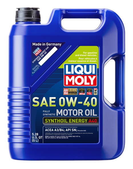 LIQUI MOLY 5L Synthoil Energy A40 Motor Oil SAE 0W40 2050