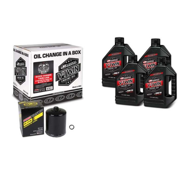 Maxima V-Twin Quick Change Kit Synthetic w/Black Filter Twin Cam 90-119014PB