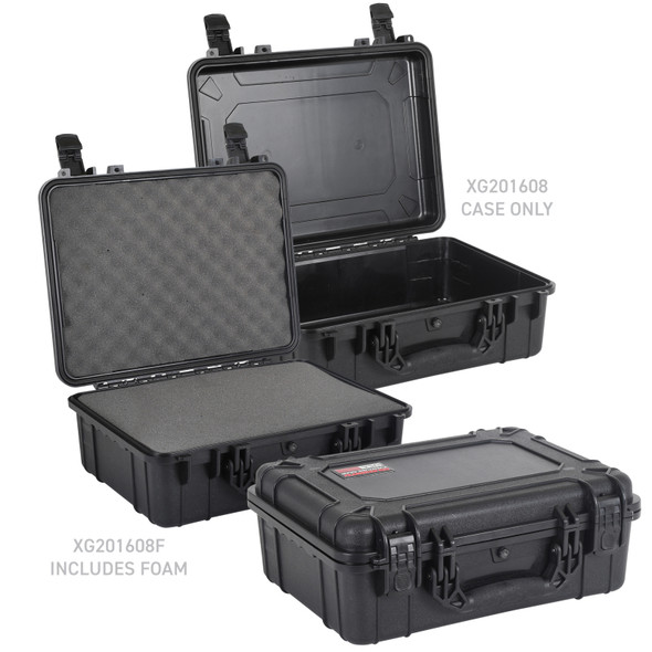 Go Rhino XVenture Gear Hard Case w/Foam - Large 20in. / Lockable / IP67 - Tex. Black XG201608F