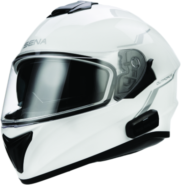 Sena Technologies Outforce Full Face Bluetooth Helmet Glossy White - Large OUTFORCE-GW00L