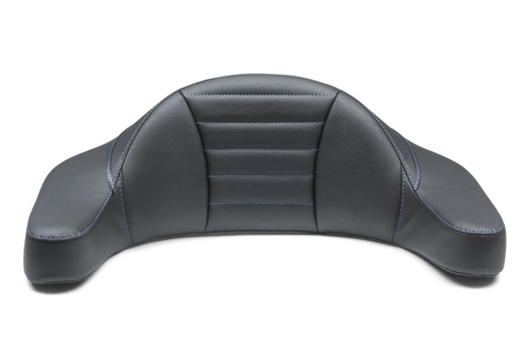 Mustang 93-13 HD FL Super Touring Extended Arm Wrap-Around Backrest Deluxe - Black w/Blue Stitching 79013SB