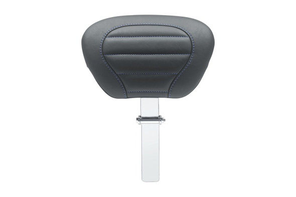 Mustang 08-21 HD Electra Glide,Rd Glide,Rd King,Str Glide Driver Backrest - Black w/ Blue Stitching 79012SB