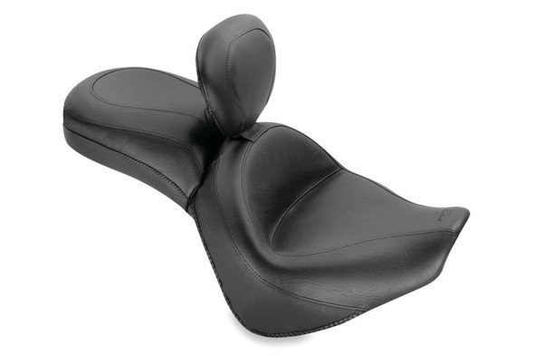 Mustang 06-21 Kawasaki Vulcan 900 Classic, Custom Touring 1PC Seat w/Driver Backrest - Black 79417