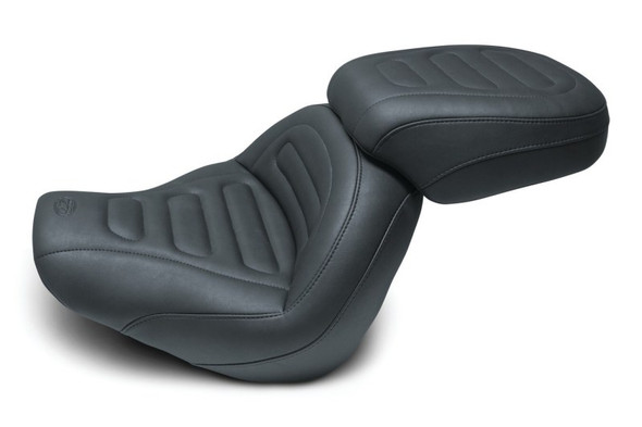 Mustang 18-21 Harley Fat Bob Standard Touring Solo Seat Trapezoid- Black 75887