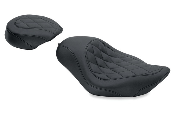 Mustang 04-21 Harley Sportster Wide Tripper Solo Seat Diamond Stitch - Black 76728