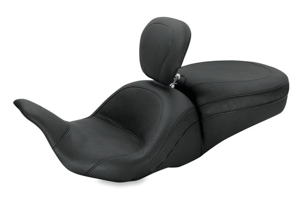 Mustang 08-21 Harley Electra Glide, Rd Glide, Rd King, Str Glide Lowdown 1PC Seat w/DBR - Black 79703
