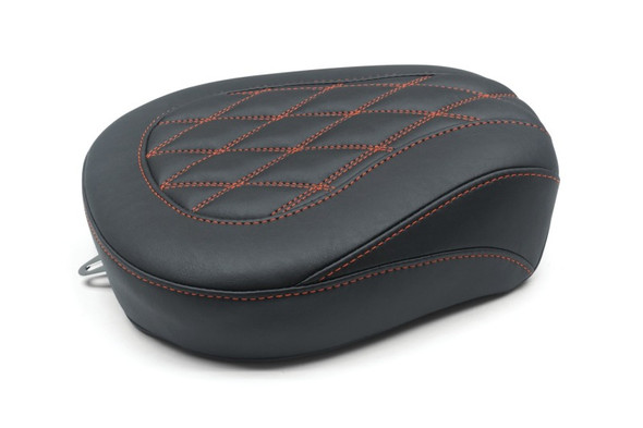 Mustang 08-21 Harley Wide Tripper FL Touring Passenger Seat w/Red Diamond Stitch - Black 76648AB